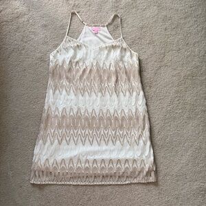 Lilly Pulitzer White Fabric with Gold Accents Shift Dress